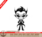 Halloween Vampire with Bow Tie SVG - Creepy Cauldron & Ghostly Garden SVG